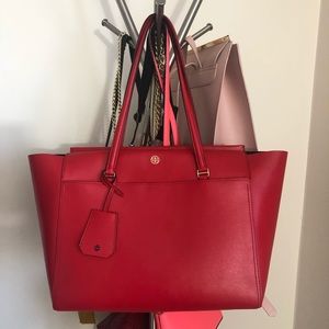 Red Tory Burch Tote (Authentic)